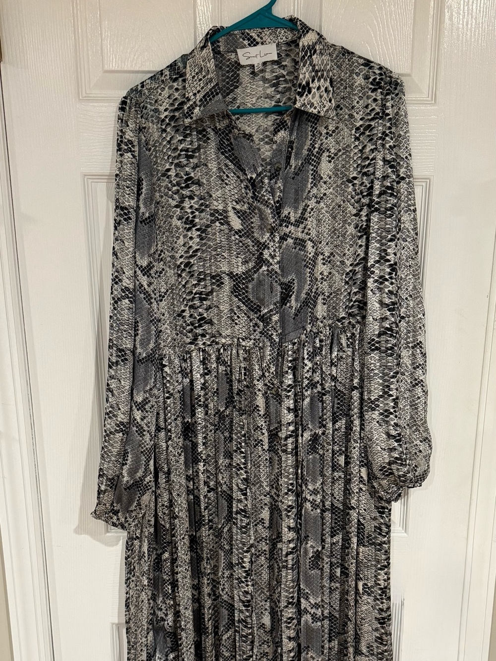 Snake print dress.